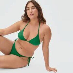 Everlane The String Bikini set in Green/Size L